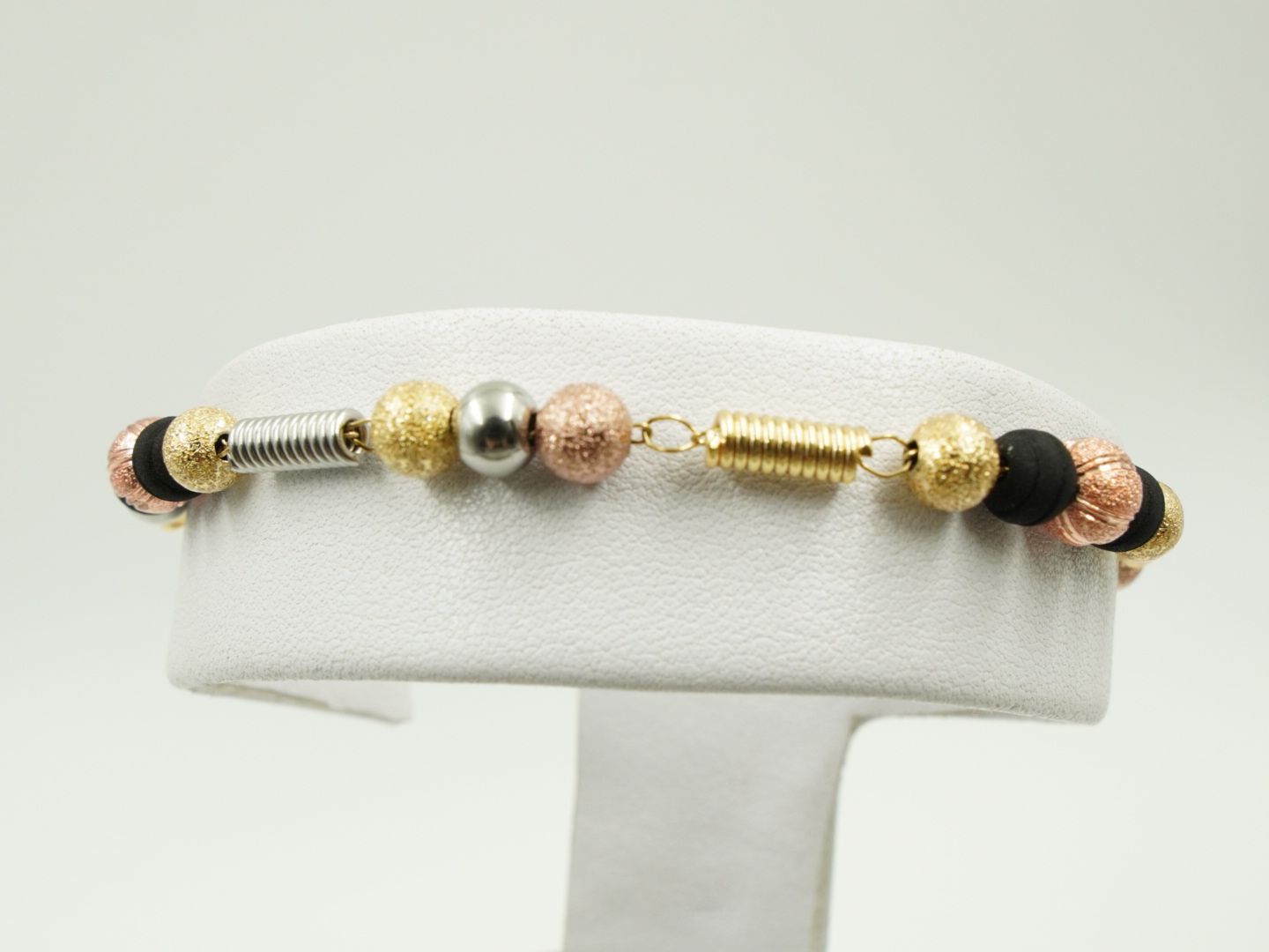 Miniatura 2 de Pulsera Acero-Rodio Negra 3 oros